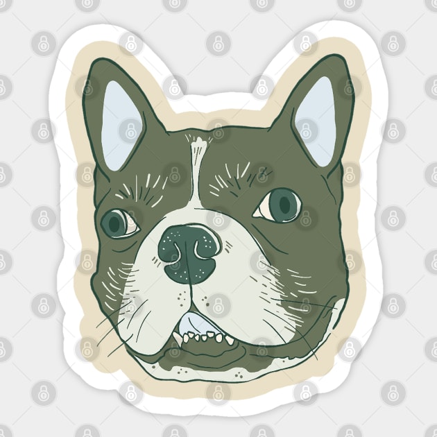 Funny Frenchie Illustration Sticker by LindsayLikesLettering